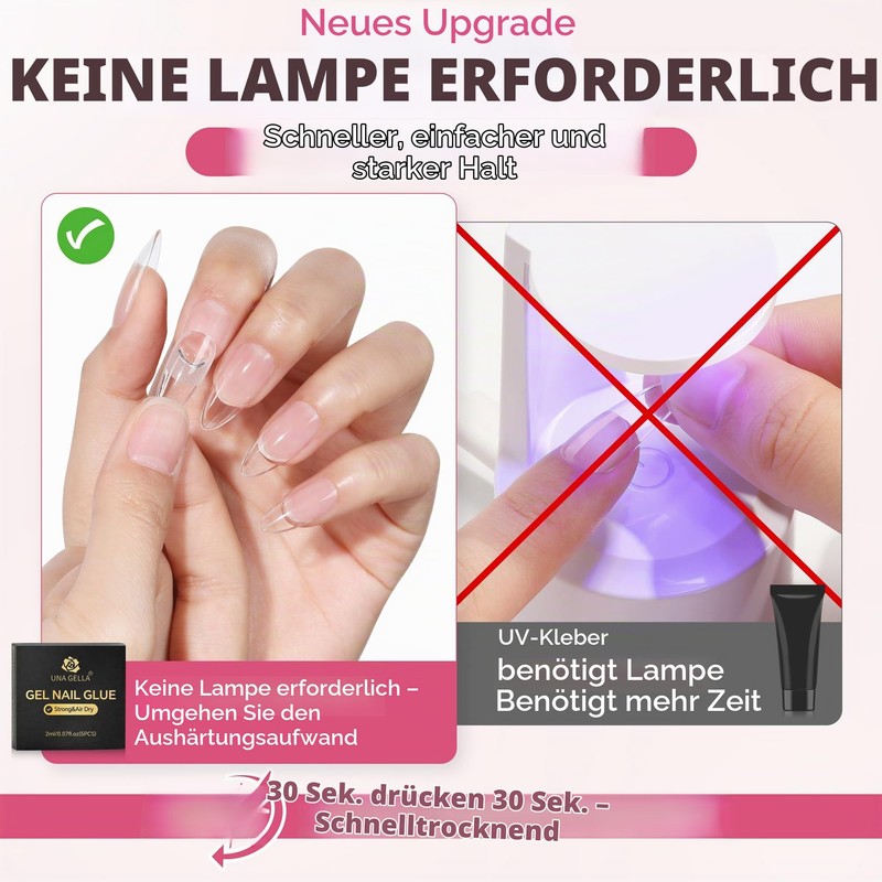 UNA GELLA Press On Nail Glue 5 x 2 ml