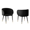 Best Master Furniture Hemingway Velvet Upholstered Side Chair in Black