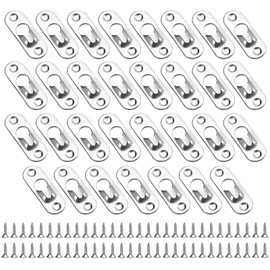 Keyhole Hanger 30 Pieces Metal Lens Head Fitting Picture Frame Keyhole Hanger with Screw for Hanging