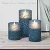 Blue Flameless Candles Set with Remote Control, Flickering LED Battery