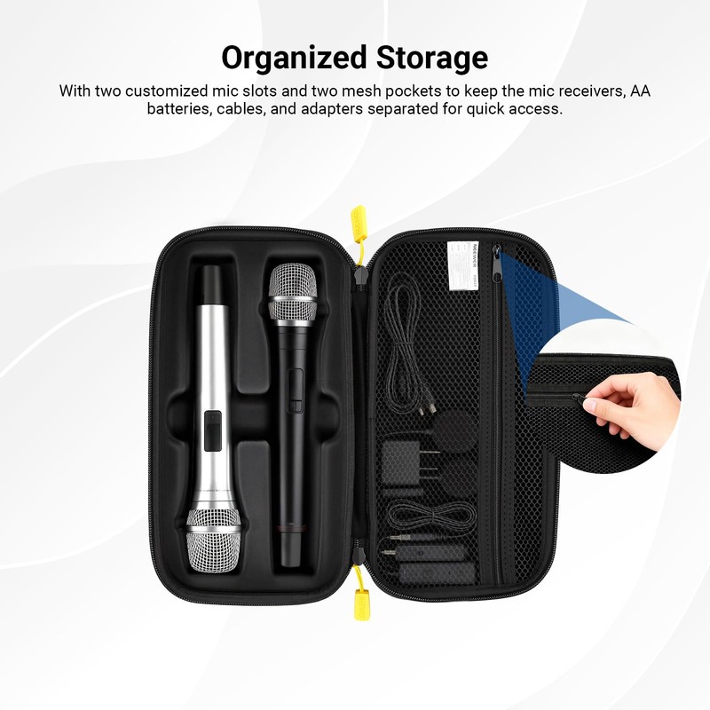 NEEWER Wireless Microphone Case Compatible with JBL PartyBox Dual Mic