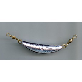 S & J's TACKLE BOX 2 oz Crescent SINKERS with #7 Barrel Swivel - 10 PER Pack