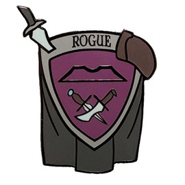 Dark Spark Decals Rogue Class Shield - 1.5" Enamel Pin, Great for Tabletop Gamers