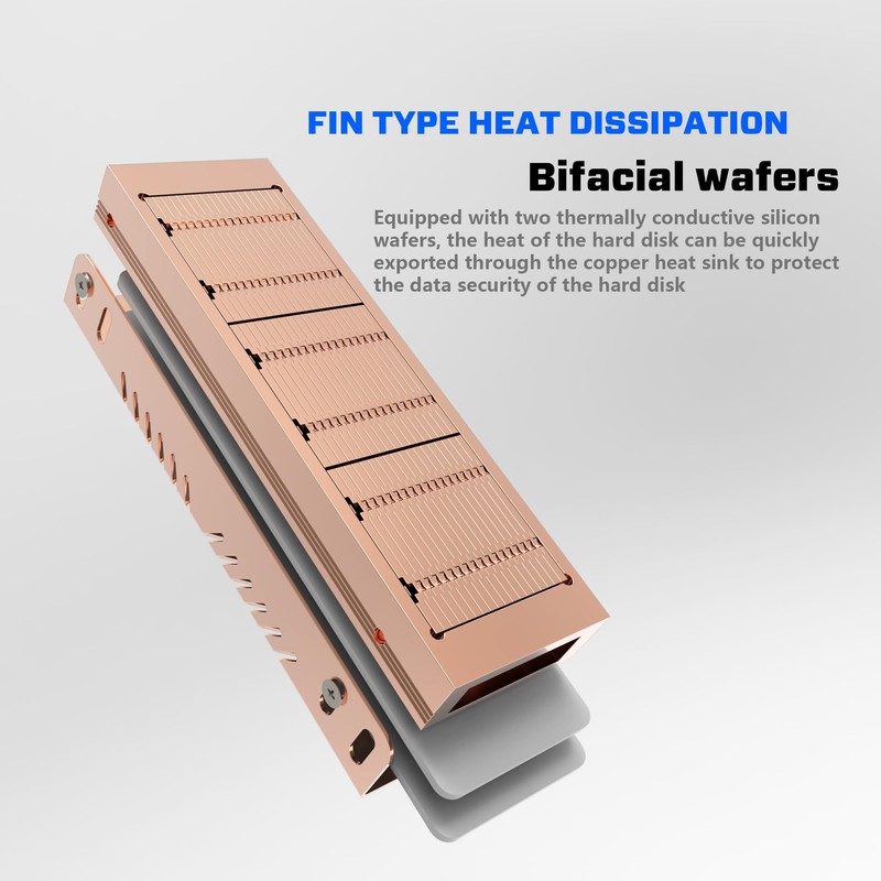 Pure Copper M.2 2280 SSD Heatsink M.2 Hard Drive Heatsink