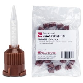 Practicon Brown 1:1 Mixing Tips, Buildup Materials & Resin Cements, Pack of 20