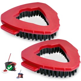 2PCS Spin Mop Scrub Brush Head Compatible with EasyWring 1 Tank System, Floor Scrubber Mop Replace Head, Hard Bristle Cleaning Brush for Bathroom, Kitchen, Tile, Tub