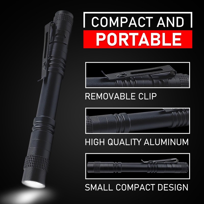 Naiveisland Pen Flashlight, Led Pen Light Flashlights with Clip,High Lumen