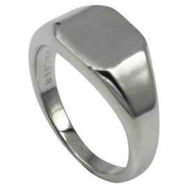 Fine Elegant Signet Ring 925 Silver with Engraving Plate, Size: 61 (19.4 mm), Silver