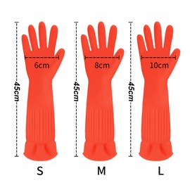 Discoball 2 Pairs Rubber Cleaning Gloves Non-slip Kitchen Dishwashing Household Glove, Long Sleeve, Reuseable