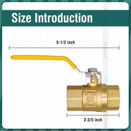 Horiznext NPT 3/4 brass ball valve, full port shut off female thread connect water heater drain flow pipe fitting gas line and air hose (1 pc)