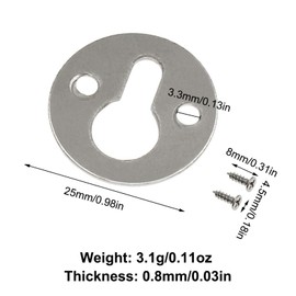 10Pcs Round Type Keyhole Iron Keyhole Hangers with Screws, Picture Frame Hanging Plate Picture Fasteners for Picture Wall Decorations Hanging