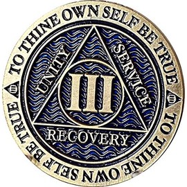 3 Year AA Medallion Reflex Antique and Blue Color Bronze Chip III