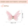 uxcell 20Pcs Sheer Mesh Butterfly Appliques, 30mm Two Layers Butterflies