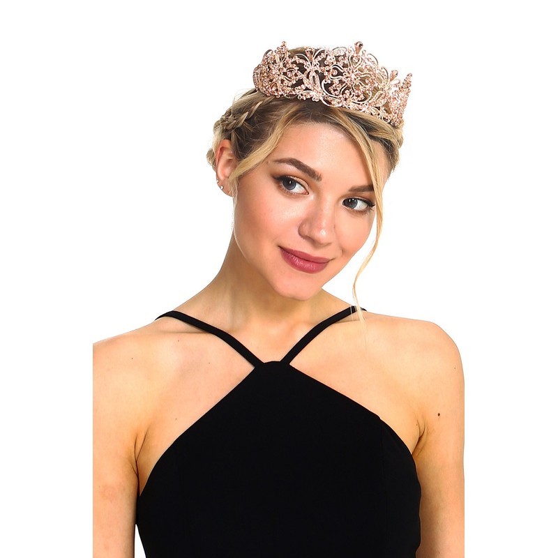 Weddingtopia Crystal Wedding Tiara For Bride Bridal Tiara Crown with