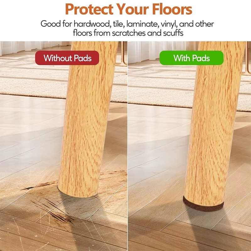 300-Piece Self-Adhesive Felt Furniture Pads for Hardwood Floor Protection –