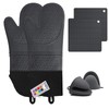 Silicone Oven Mitts and Pot Holders Sets, MTZRFLL Extra Long