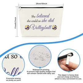 Volleyball Inspirational Gifts Makeup Bag Volleyball Players Teams Birthday Graduation Gift for Women Her Best Friend BFF Bestie Sister Daughter Appreciation Gift Cosmetic Bag Travel Toiletry Pouch