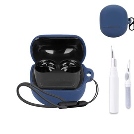 for Soundpeats Clear Dot Case Cover,NOUKAJU Earphone Protective Cover(with Carabiner + Lanyard + Cleaning Pen) Drop-Proof,Shock-Proof,Protective Case for Soundpeats Clear Dot(Blue)