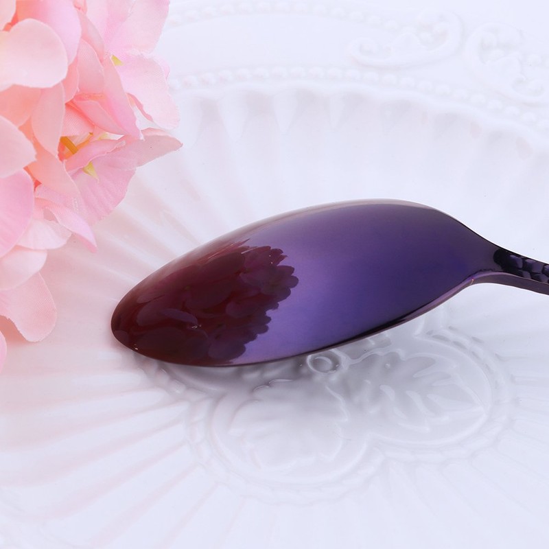 Bisda 5-Piece Purple Silverware Flatware Set Service for 1 Stainless