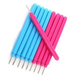 Paper Quilling Tools, Metal Slotted Needle, Comfortable Grip, 10pcs Plastic DIY HandCraft Rolling Curling Pen for Art Craft with Origami Winder Rose, Set of 10pcs