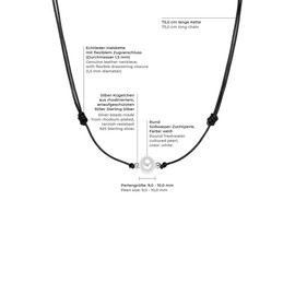 Valero Pearls Sterling Silver 925 rhodium-plated Ladies Necklace with Freshwater cultured pearls white 60200912