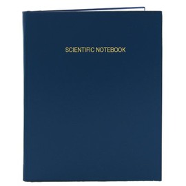 BookFactory Scientific Notebook/Scientific Lab Note Book - 96 Pages (.25'' Grid Format), 8 7/8'' x 11 1/4'', Blue Cover, Section Sewn Hardbound Laboratory Notebook (Made in USA)