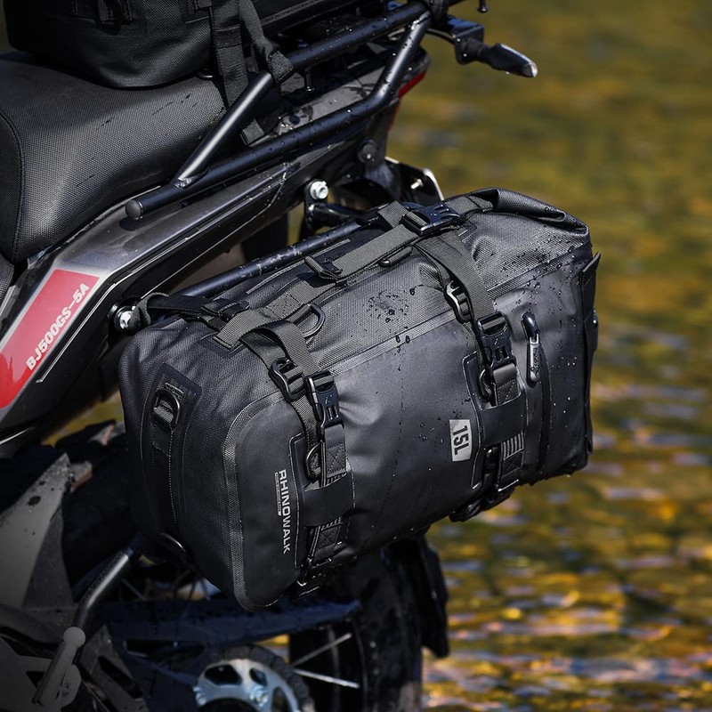 Rhinowalk Motorcycle Tail Bag Motorbike Side Bag 15L Full Waterproof