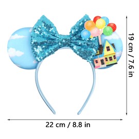 Eterspr Pack of 2 Mouse Ears Headband, Glitter Mouse Ears, Headband, Ears, Mouse, Glitter Butterfly Headband, Masquerade Accessories for Adults and Children