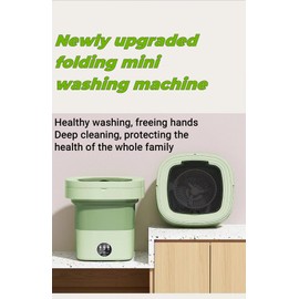 Portable washing machine.mini washing machine.11L high-capacity foldable washing machine.Deep cleaning of small clothing such as underwear and baby clothes.Suitable for camping and hotel (green)
