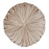 SARO LIFESTYLE Madison Collection Round Velvet Pintucked Throw Poly Filled