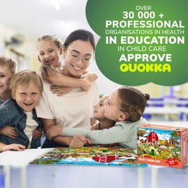 Quokka 100 Pieces Solo Assortment Puzzles for Kids - Farm - Toy for Learning Cars,Bugs,Sea & Forest Animals for 3-6 Year Old - Jigsaw Game Gift for Boy and Girl