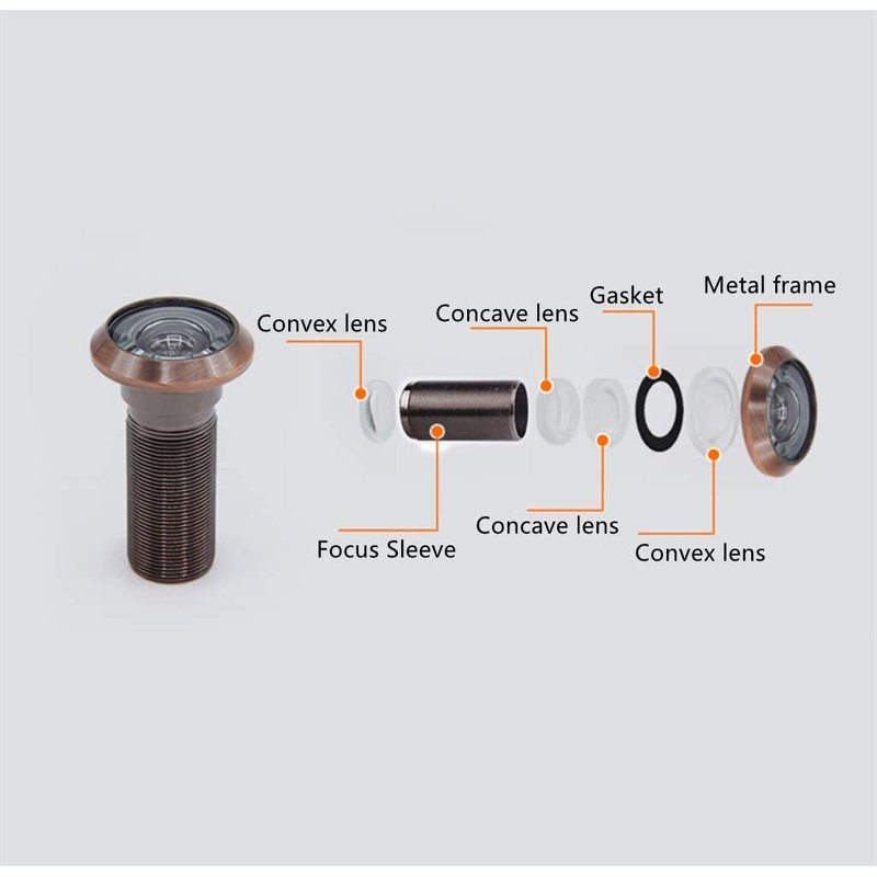 Zerodis Door Viewer Security Peek Peephole Optical Glass 220 Degree
