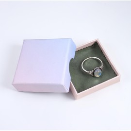 Florideco 925 Sterling Silver Moonstone Ring for Women 18K White Gold Plated Rainbow Moon Stone Rings Victorian Style Gemstone Solitaire Oval Moonstone Ring ML8