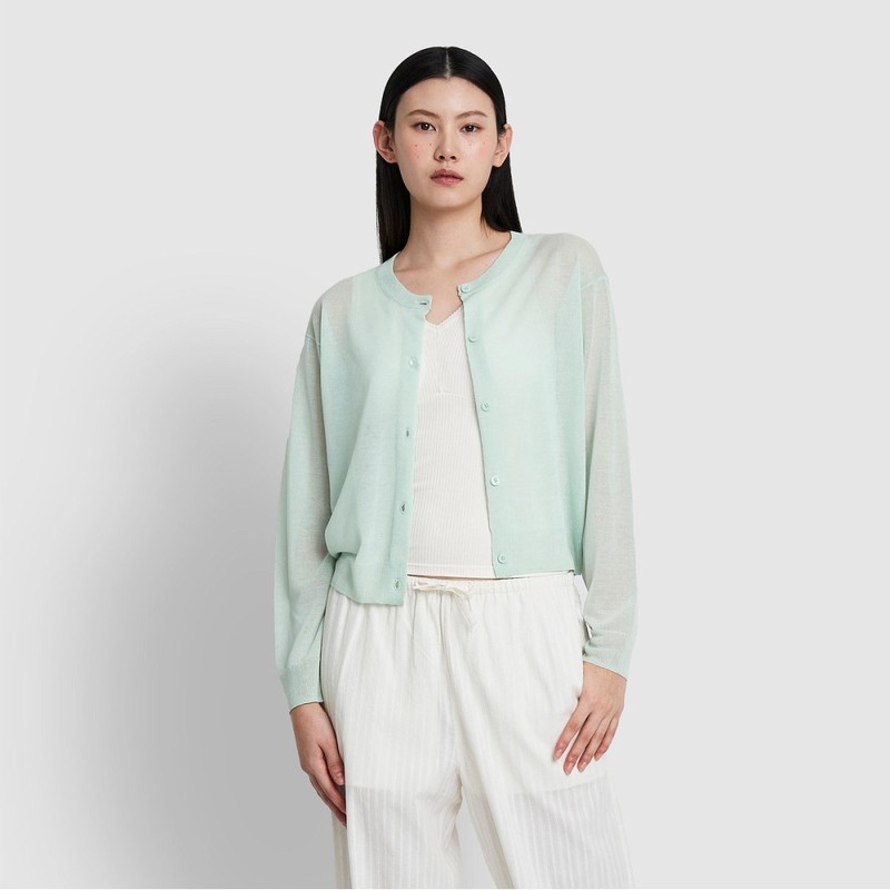 JAJU [JAJU] Women's Sheer Long Sleeve Cardigan 3 Types 1