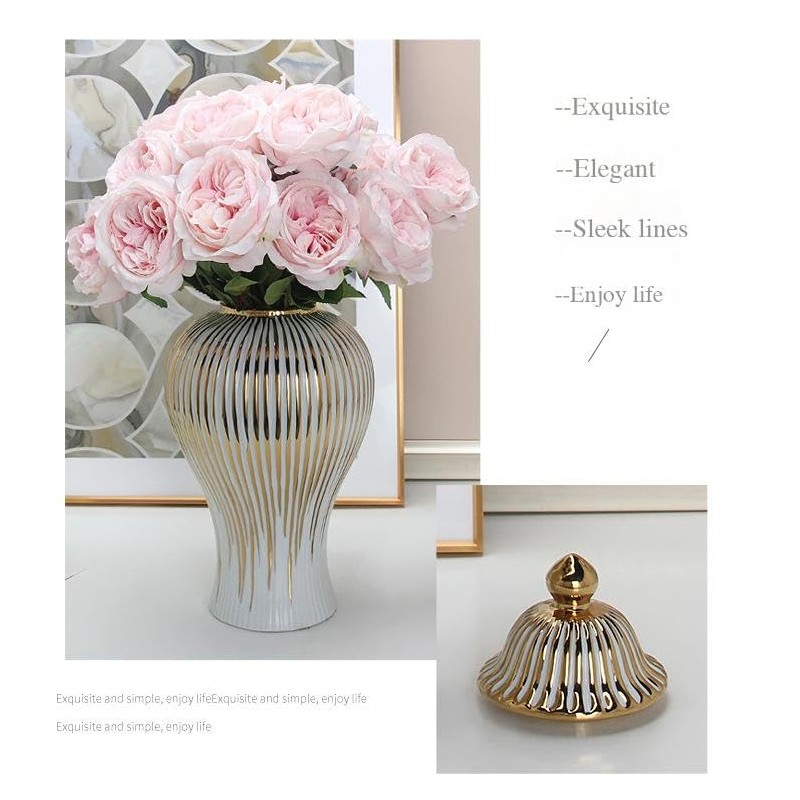 Decorative Ceramic Ginger jar with lid,Storage Ginger jar,Ceramic vase for