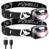 Foxelli USB-C Rechargeable LED Headlamp – Super Bright, Lightweight Head