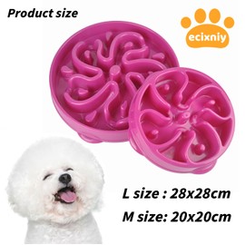 Ecixniy - Dog Slow Feeder Bowl - Flower-Shaped Slow Feeder Bowl for Dogs, Cats, and Other Pets, Collapsible Pet Bowl to Slow Down Eating, Ideal Dog and Cat Bowl for Healthier Eating (L Size)