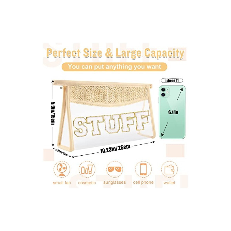 izuzta - Bolsa de maquillaje transparente para mujeres y niñas,