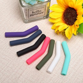 Zibtes-4PCS Silicone Straw Tips- Food Grade Rubber Metal Straws Tips Covers Only Fit for 1/3 Inch Wide(8MM Outdiameter) Stainless Steel Straw-White