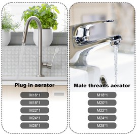 Tap Strainer Key, Aerator Key Chrome-Plated, M16/M18/M20/M22/M24/M28 Mixed Strainer, Aerator Removal Tool, Descaler Attachment Metal (10 Sizes)