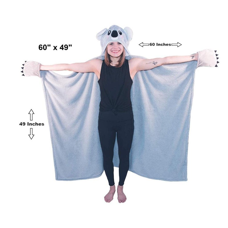 iyoimono Grey Penguin Gift for Women Portable Blanket Penguin Gifts