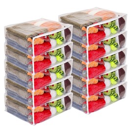 Vinylpac Set of 10 Clear Vinyl Zippered Storage Bags 22 x 18 x 7.5 Inch