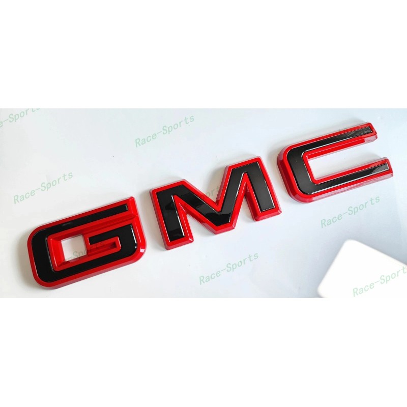 Auto GMC OVERLAY Front Rear Red Black GMC Emblem 2019+