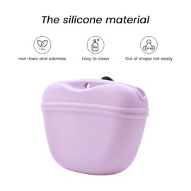AUDWUD - Silicone Dog Treat Pouch - Clip on Portable Training Container - Convenient Magnetic Buckle Closing and Waist Clip - BPA Free
