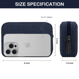 DOB SECHS Waterproof Canvas Mini Travel Makeup Carrying Case Wash Bags Cosmetic Bag Portable Electronics Accessories Organizer Wash Gym Shaving Bag, Blue