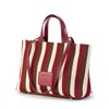 [バルコス] ストライプ柄 ニット風 2wayバッグ レディース トートバッグ 肩掛けバッグ ハンドバッグ 軽くて丈夫 ポリエステル素材