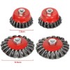4pcs Twist Knot Wire Brush Set Kit, Fit for 115mm