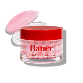flaner Tomato Face Moisturizer Cream – Dual Texture Ampoule Capsules and Hyaluronic Acid, Anti-Aging Peptide Complex, Ceramide, Korean Skincare, Skin Tightening for Youthful, Glowing Skin, 1.69 fl.oz
