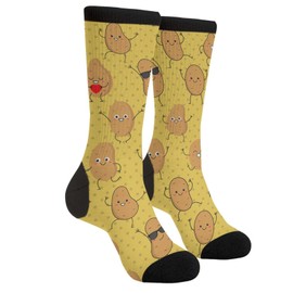 FUNCOOLCY Funny Potato Socks For Men Women Funny Crazy Novelty Crew Socks