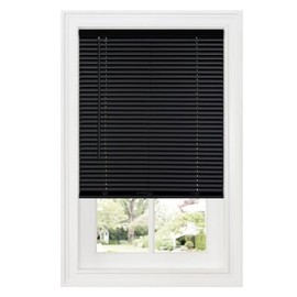 46 x 64 in. GII Deluxe Sundown Cordless Room Darkening Vinyl Mini Blind with 1 in. Slats, Black